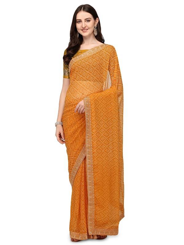 Bandhani 01 Georgette Printed Fancy Ethnic Wear Saree Collection